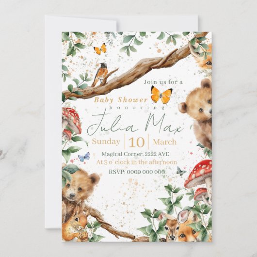 Woodland dieren avontuur 2 back choises kaart (Voorkant)