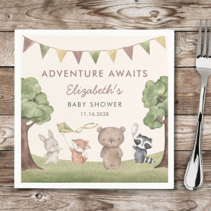 Woodland Dieren Avontuur Wacht Baby Borrel Servet