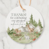 Woodland Dieren Avontuur wacht Bedankjes Labels (Achterkant)