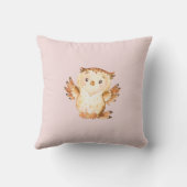 Woodland Dieren Baby Meisjes Geboorte Stats Kussen (Achterkant)