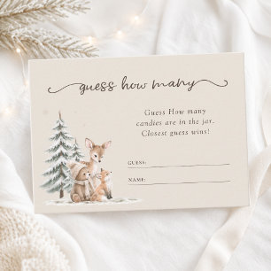 Woodland Dieren Baby Shower Raad Hoeveel Kaart