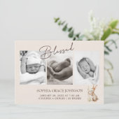 Woodland Dieren Boho Baby Aankondiging (Staand voorkant)
