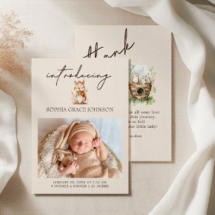 Woodland Dieren Boho Baby Aankondiging
