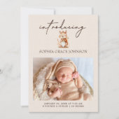 Woodland Dieren Boho Baby Aankondiging (Voorkant)