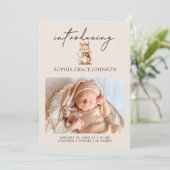 Woodland Dieren Boho Baby Aankondiging (Staand voorkant)