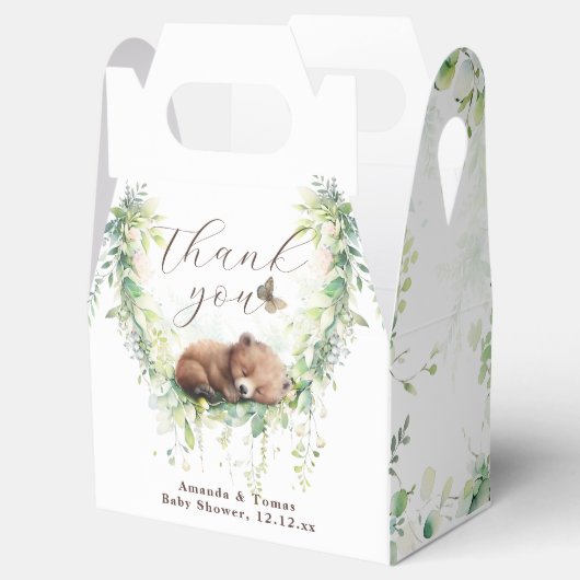 Woodland Dieren Bos groen Baby Jongen Douche Bedankdoosjes (Geopend)