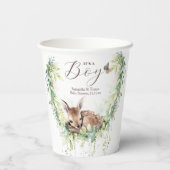 Woodland Dieren Bos groen Baby Jongen Douche Papieren Bekers (Achterkant)