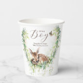 Woodland Dieren Bos groen Baby Jongen Douche Papieren Bekers (Voorkant)