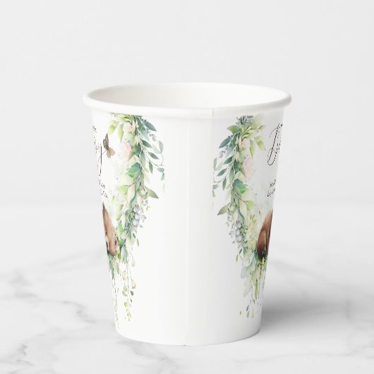 Woodland Dieren Bos groen Baby Jongen Douche Papieren Bekers (Rechts)