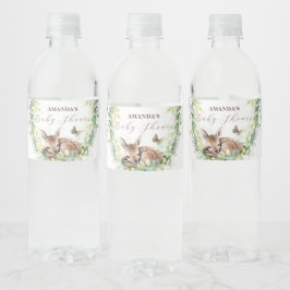 Woodland Dieren Bos groen Baby Jongen Douche Waterfles Etiket