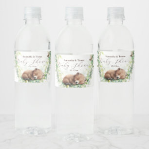 Woodland Dieren Bos groen Baby Jongen Douche Waterfles Etiket