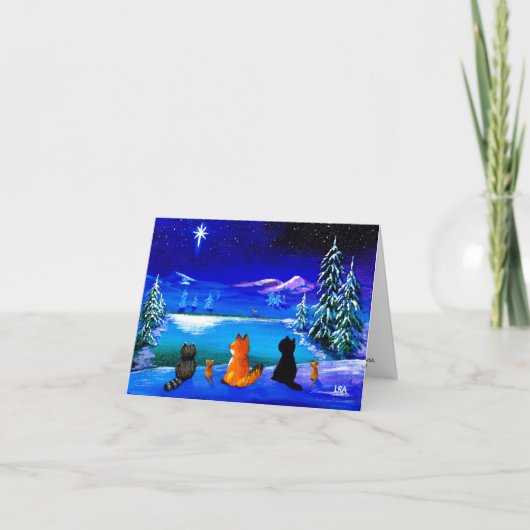 Woodland Dieren Christelijke Kerstmis Kaart (Voorkant)