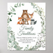 Woodland dieren favoriete familie tradities spel poster (Voorkant)