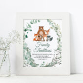 Woodland dieren favoriete familie tradities spel poster