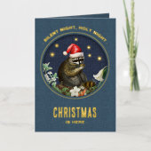 Woodland Dieren Folie Kerstmis Kaart (Voorkant)