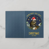 Woodland Dieren Folie Kerstmis Kaart (Buiten Laag)