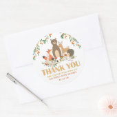 Woodland dieren gepersonaliseerd dank u ronde sticker (Envelop)