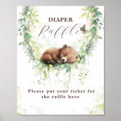 Woodland Dieren Groen Baby Jongen Douche Luier Poster (Voorkant)