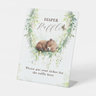 Woodland Dieren Groen Baby Jongen Douche Luier Reclamebord Met Voetstuk