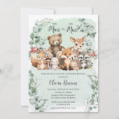 Woodland Dieren Groen Geslacht Onthullen Douche Kaart (Voorkant)