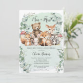 Woodland Dieren Groen Geslacht Onthullen Douche Kaart (Staand voorkant)