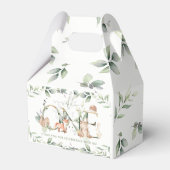 Woodland Dieren Groen Neutraal 1e verjaardag Bedankdoosjes (Achterkant)