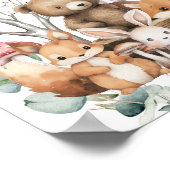 Woodland Dieren Groen Thumbprint Gastenboek Poster (Hoek)