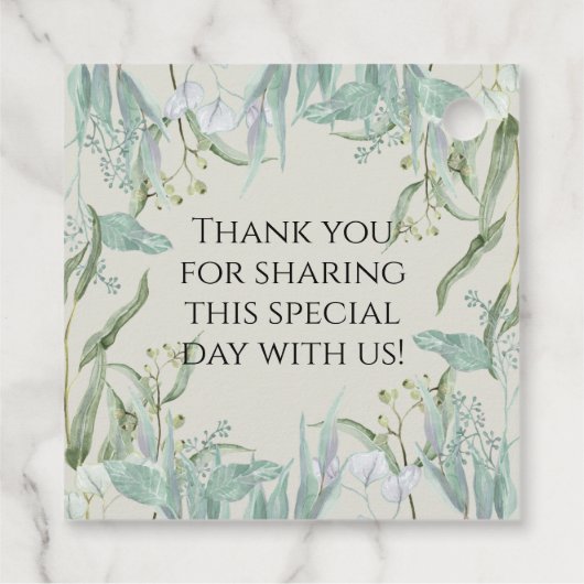 Woodland Dieren Herten Konijn Fox Baby Jongen Douc Bedankjes Labels (Achterkant)