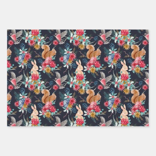 Woodland Dieren Kerst inpakpapier (Voorkant)