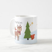 Woodland Dieren Kerstmis Gepersonaliseerde Mok (Voorkant links)