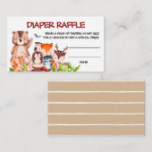 Woodland Dieren Luier Raffle Informatiekaartje (Voorkant / Achterkant)