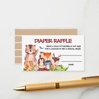 Woodland Dieren Luier Raffle Informatiekaartje