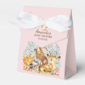 Woodland Dieren Meisjes Baby shower Favor Box Bedankdoosjes (Voorkant Zijde)