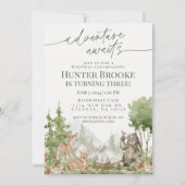 Woodland Dieren Verjaardagsfeestje Woodsy Kaart (Voorkant)