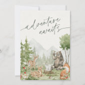 Woodland Dieren Verjaardagsfeestje Woodsy Kaart (Achterkant)