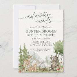 Woodland Dieren Verjaardagsfeestje Woodsy Kaart