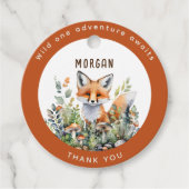 Woodland dieren vos gunsten dank u geschenk decor bedankjes labels (Voorkant)