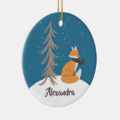 Woodland Diers Kerstmis Fox Keramisch Ornament (Rechts)