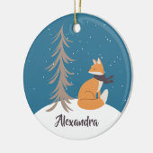 Woodland Diers Kerstmis Fox Keramisch Ornament (Links)