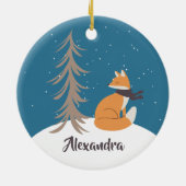 Woodland Diers Kerstmis Fox Keramisch Ornament (Achterkant)