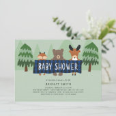 Woodland Diers neutraal baby shower Kaart (Staand voorkant)
