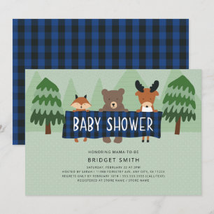 Woodland Diers neutraal baby shower Kaart