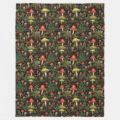 Woodland Dreams Blanket Vintage Mushroom Style Fleece Deken (Voorkant)