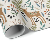 Woodland Earth Tones Deer Pattern Cadeaupapier (Rol Hoek)