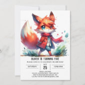 Woodland Editable Fox Birthday Kaart (Voorkant)