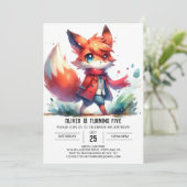 Woodland Editable Fox Birthday Kaart (Staand voorkant)