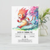 Woodland Editable Monkey Birthday Kaart (Staand voorkant)