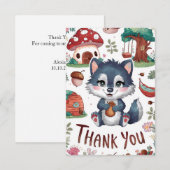 Woodland Editable Wolf Bedankkaart (Voorkant / Achterkant)