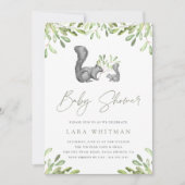 Woodland Eekhoorn Alles in Een Baby shower Kaart (Voorkant)