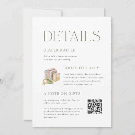 Woodland Eekhoorn Alles in Een Baby shower Kaart (Achterkant)